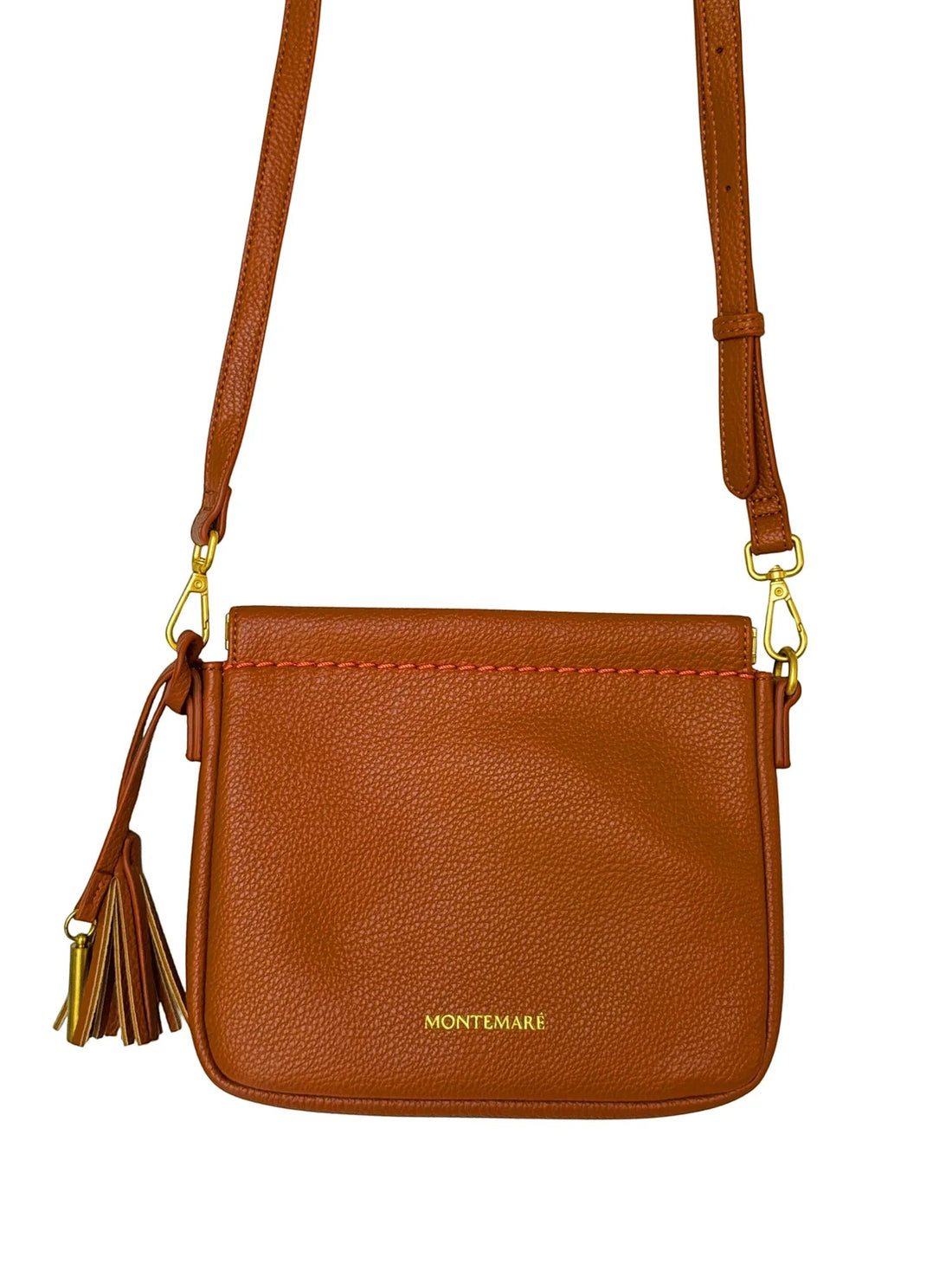 Cognac Square Pouch Crossbody
