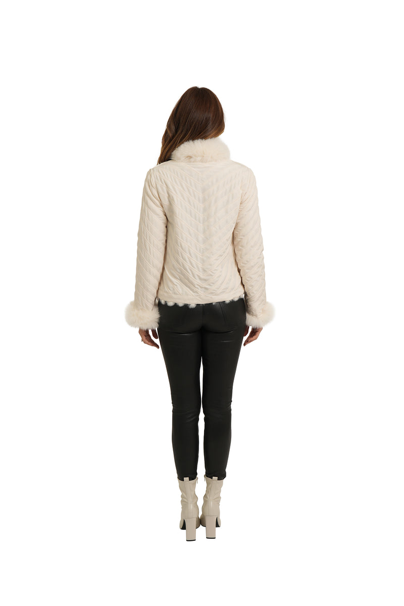 Cream Fur Reversible Jacket