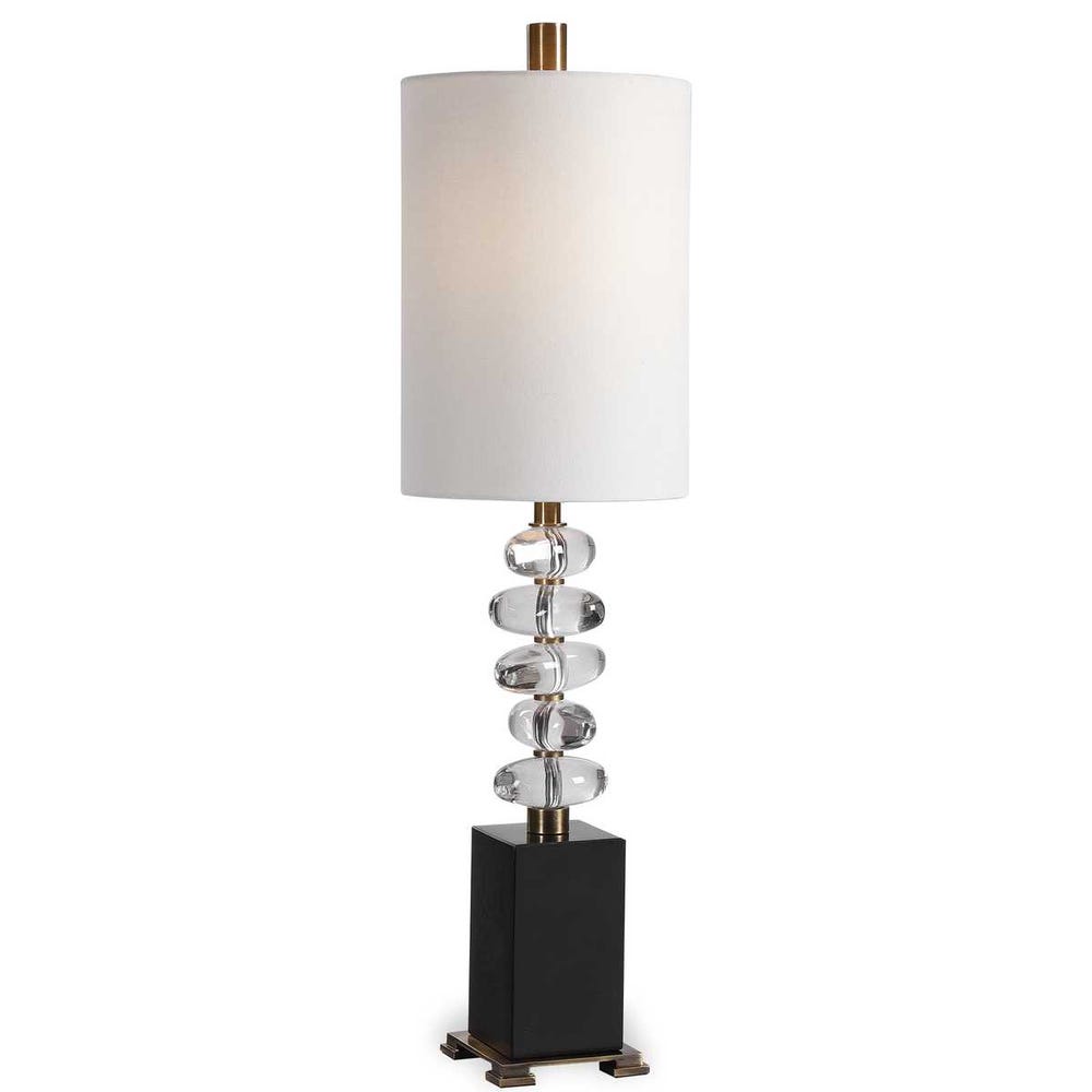 Stacked Crystal & Black Marble Lamp