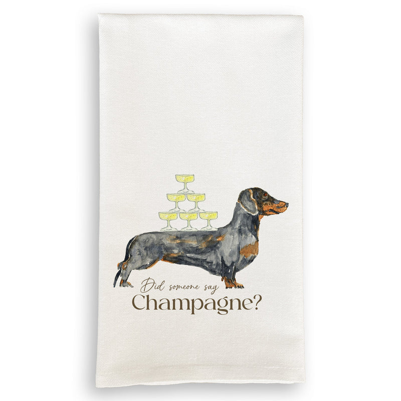 Dachshund with Champagne Towel