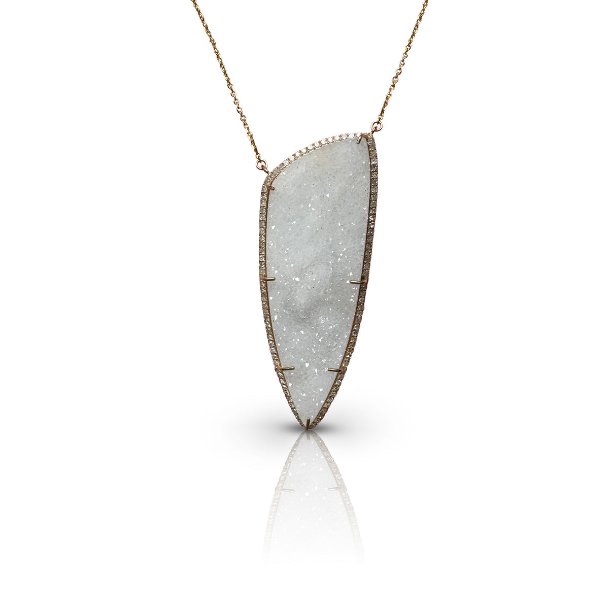 14K Diamond & Druzy Necklace