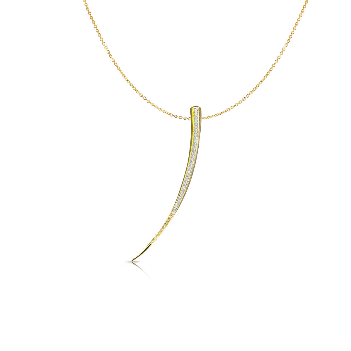 14K Diamond Tusk Pendant & Chain