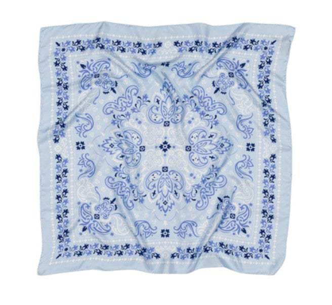 Blue Dinard Silk Bandana Scarf
