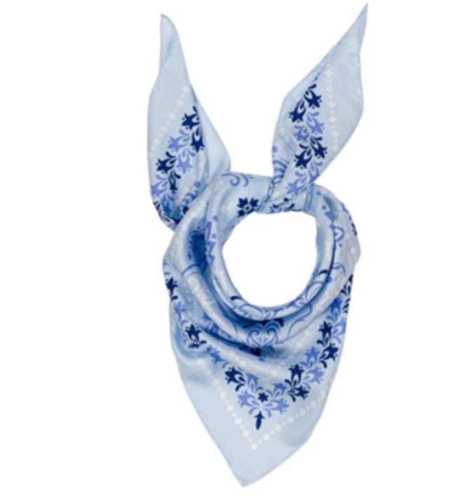 Blue Dinard Silk Bandana Scarf
