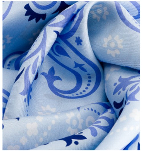 Blue Dinard Silk Bandana Scarf