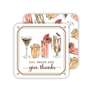Eat Drink Give Thanks Coasters