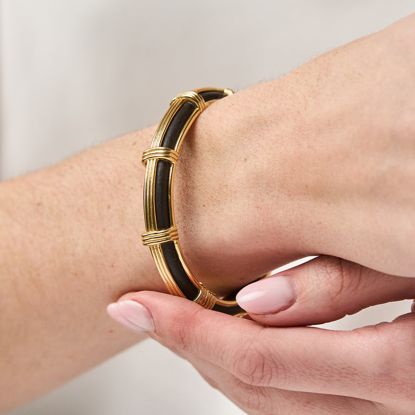 Ebony Gaia Petite Hinged Bangle