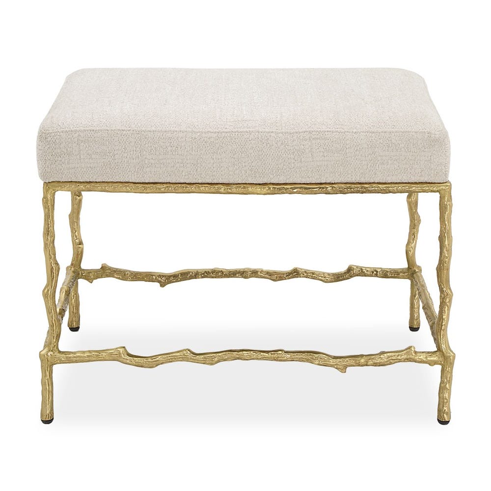 Ecru Upholstered Branch Bench