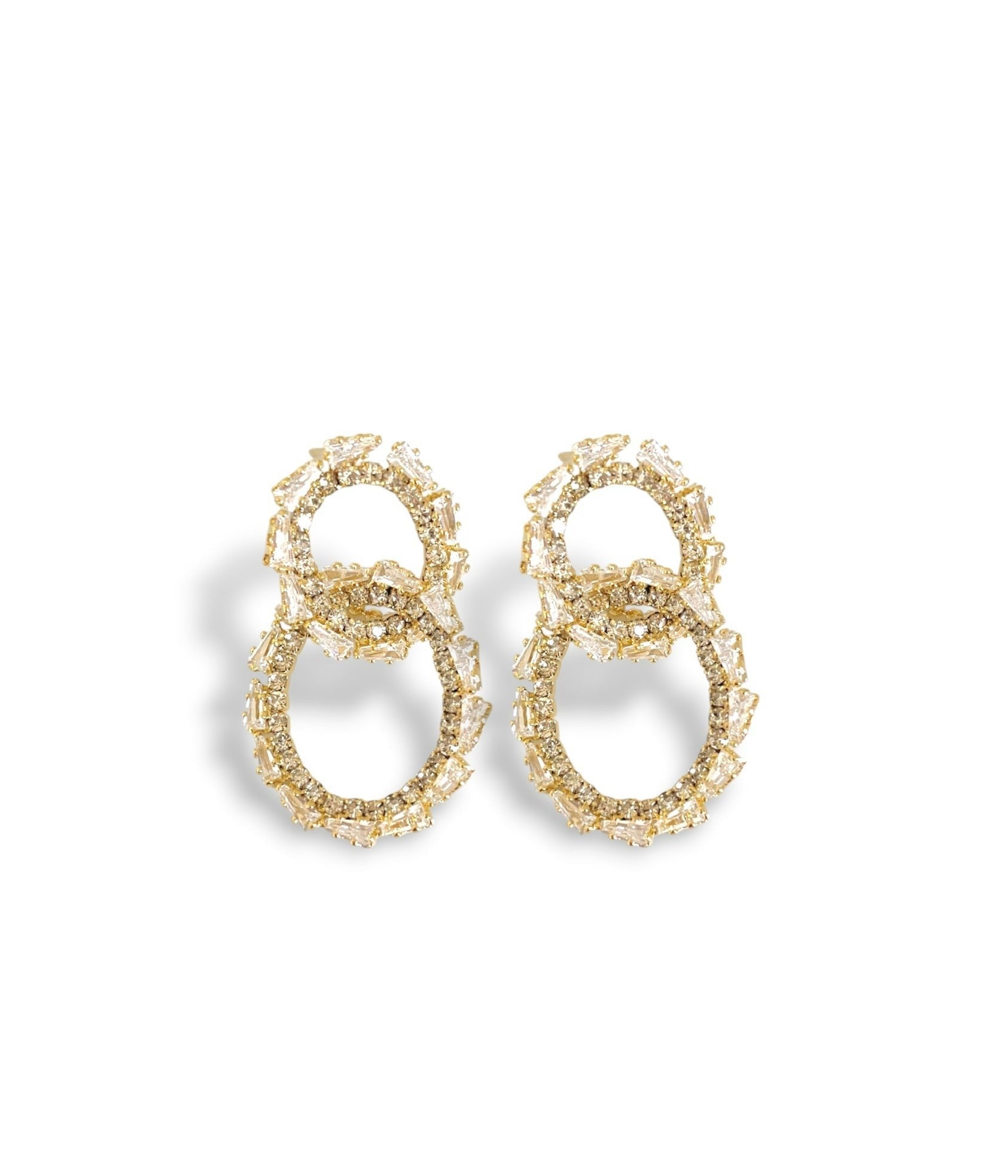 Gold Elise Interlocking Link Earrings