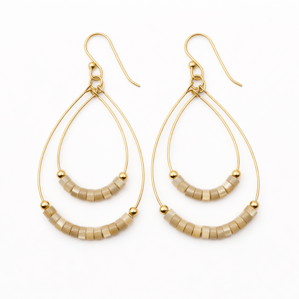 Natural Ella Cate Heishi Earrings