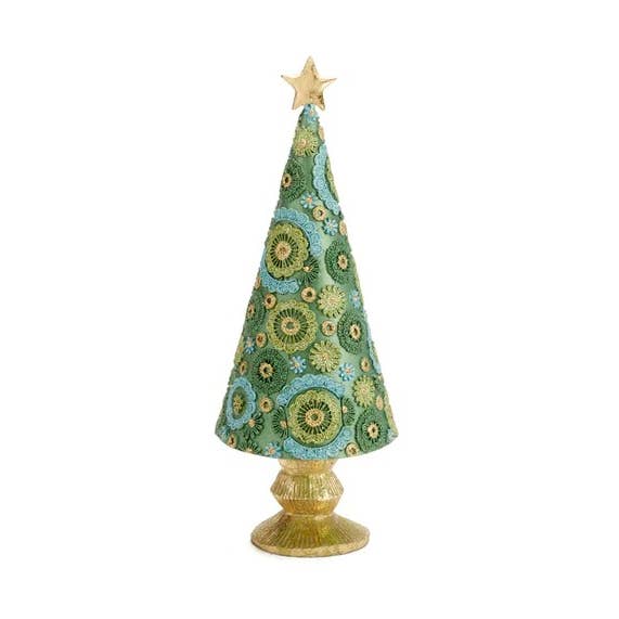 9.5" Evergreen Blossom Cone Tree