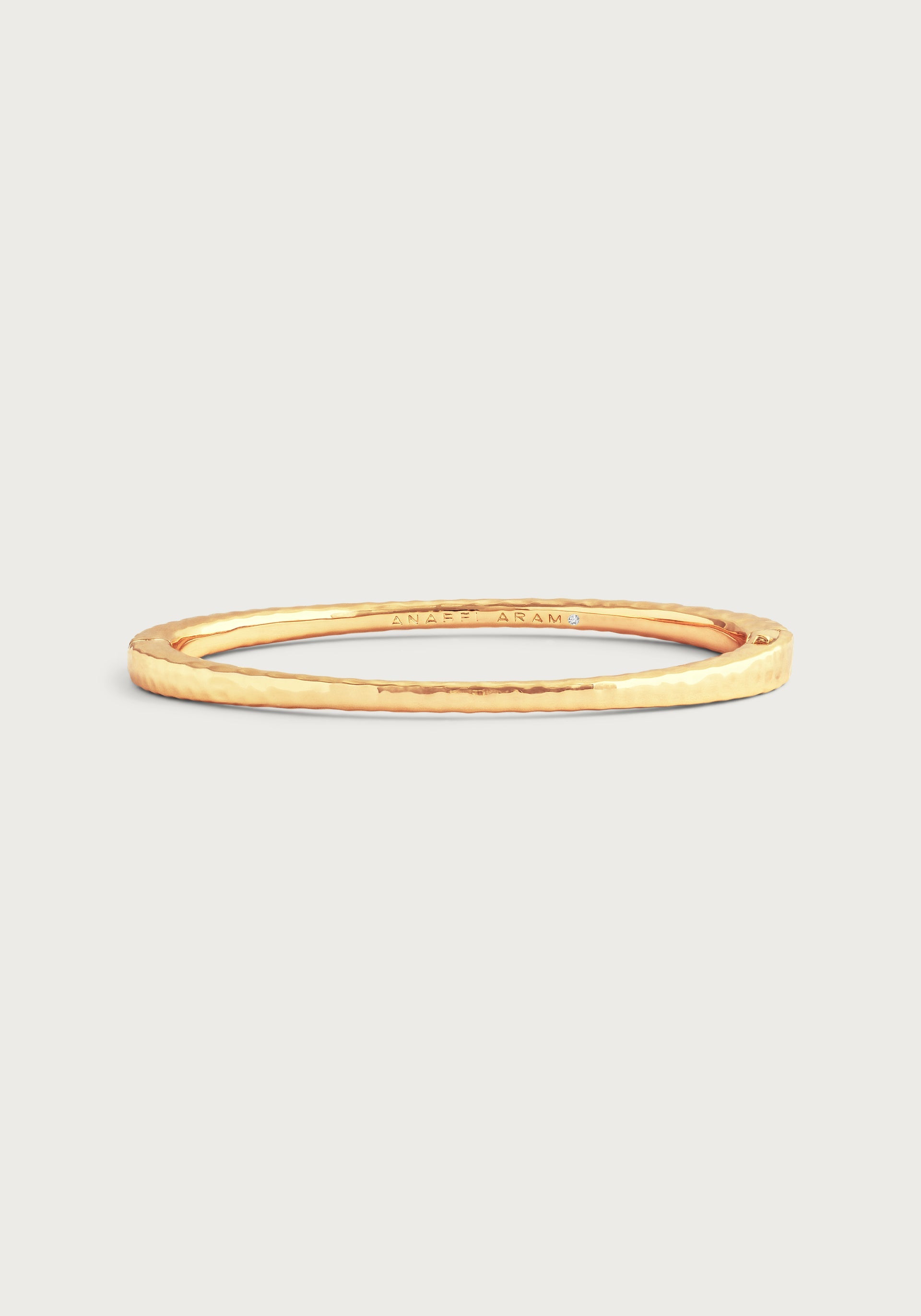 Thin Gold Farrier Hinged Bangle