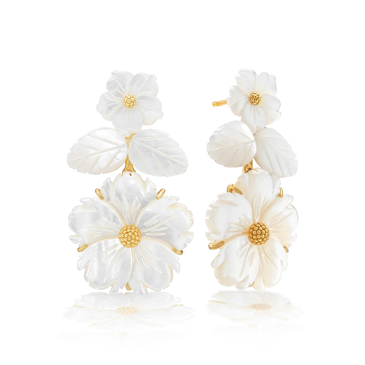 Floral Post Drop Earrings