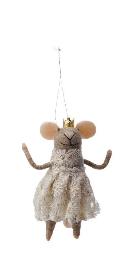 Flower Dress Felt Mouse Ornament