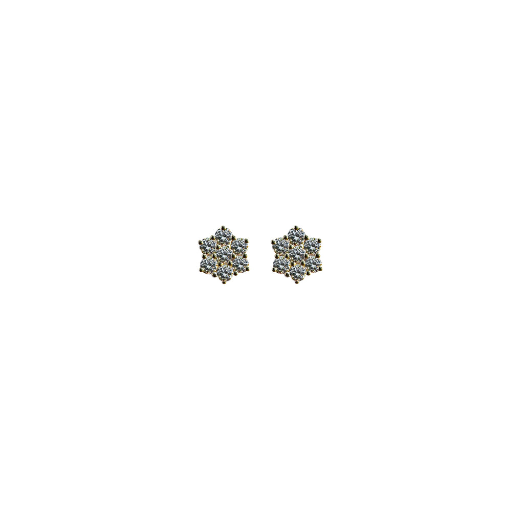 14K YG Flower Studs