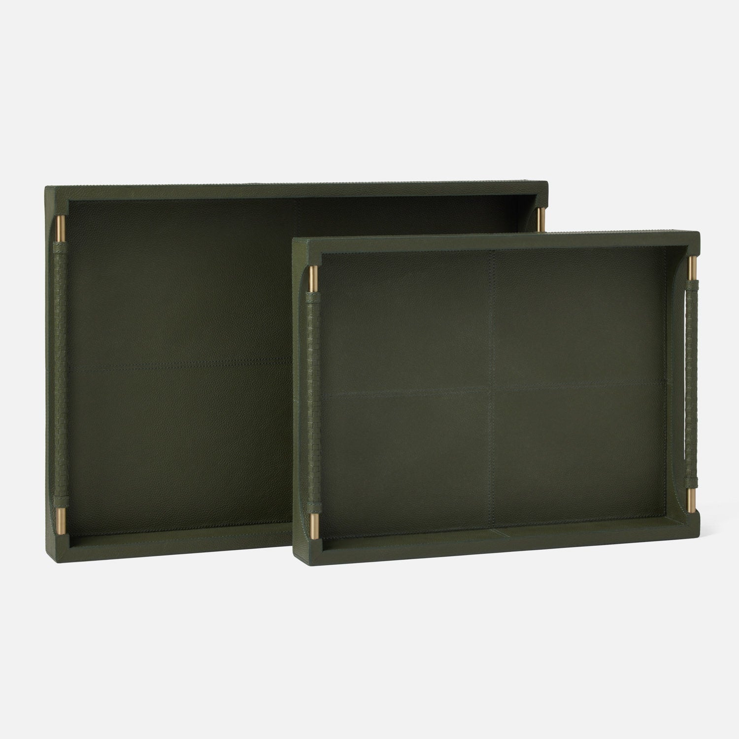 Small Forest Green Leather Tray