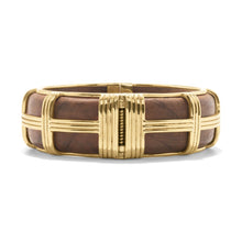 Load image into Gallery viewer, M/L Teak &amp; Gold Gaia Bangle