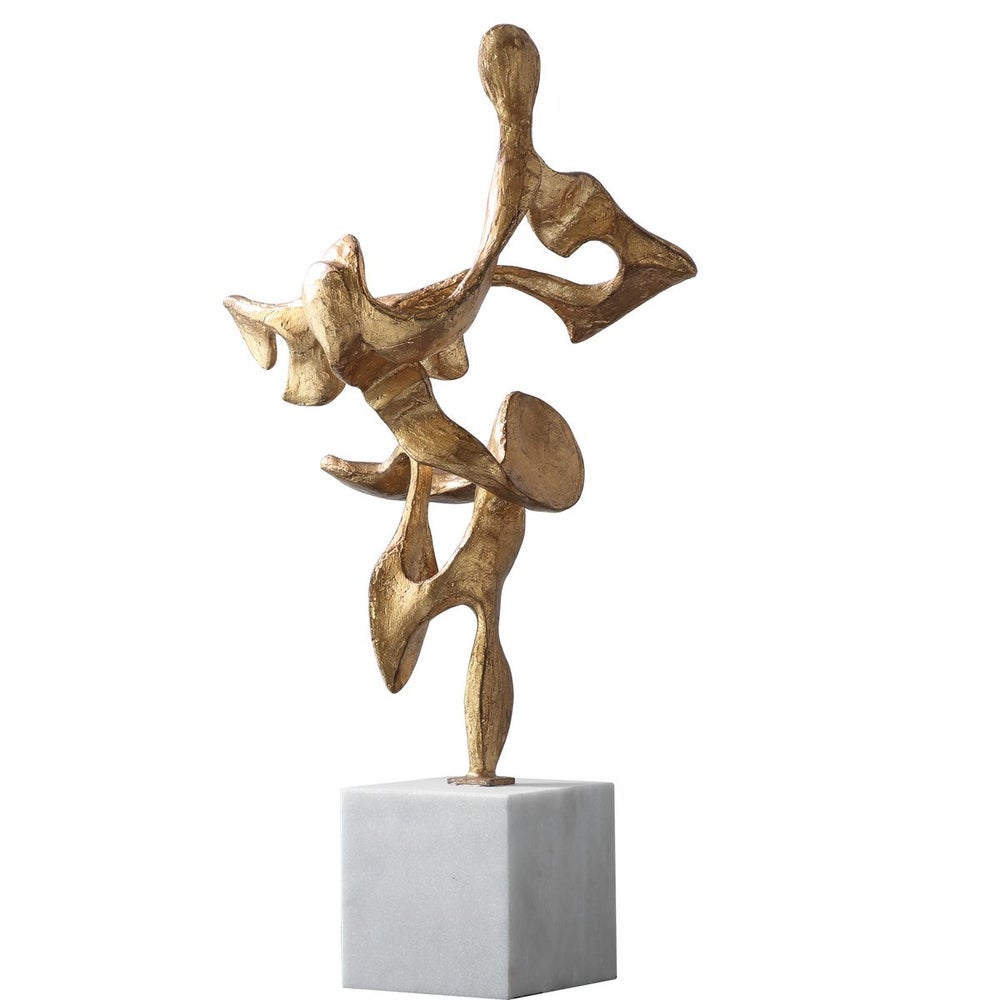 Gold & Marble Abstract Sculpture