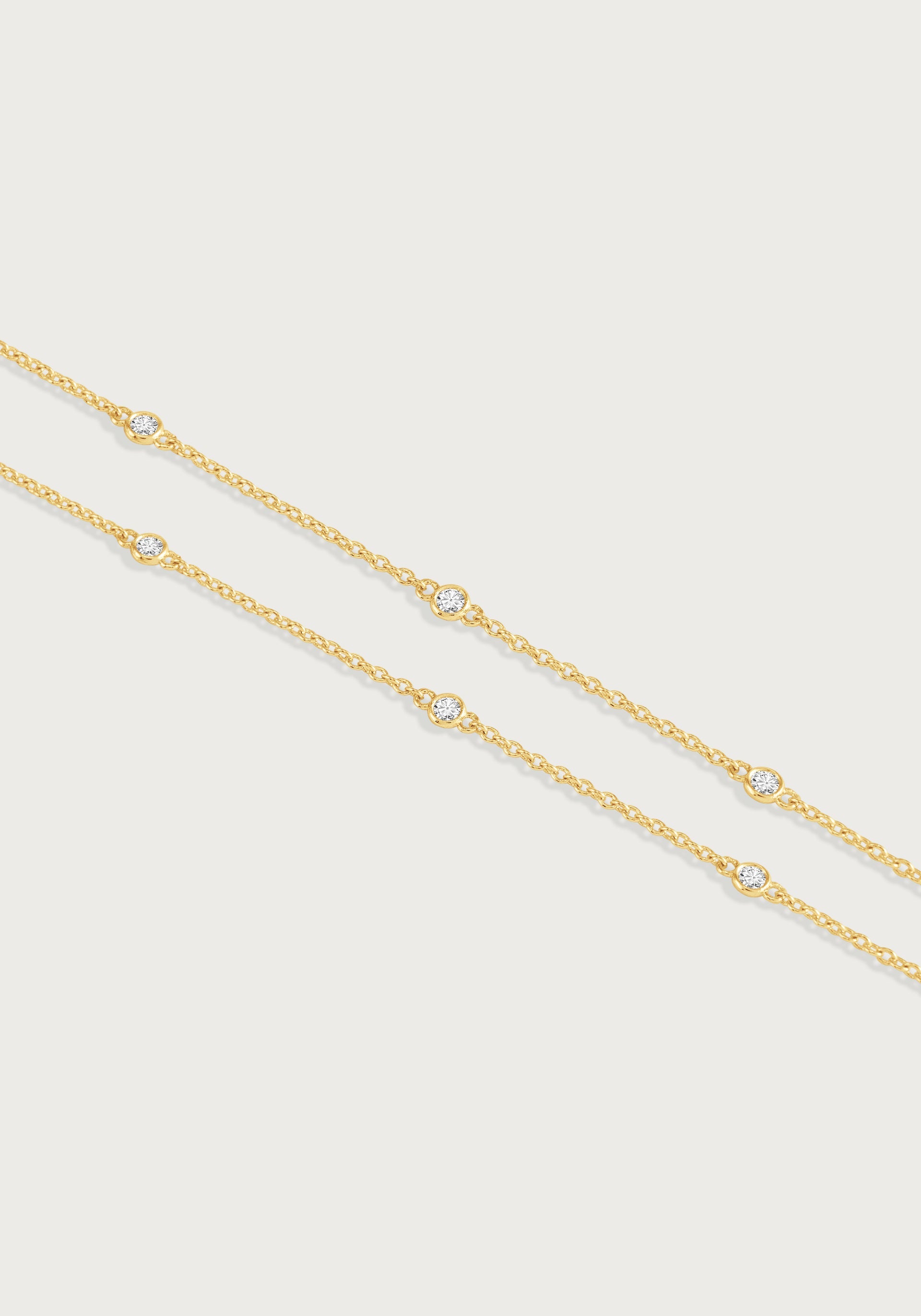 Gold Necklace with Crystals