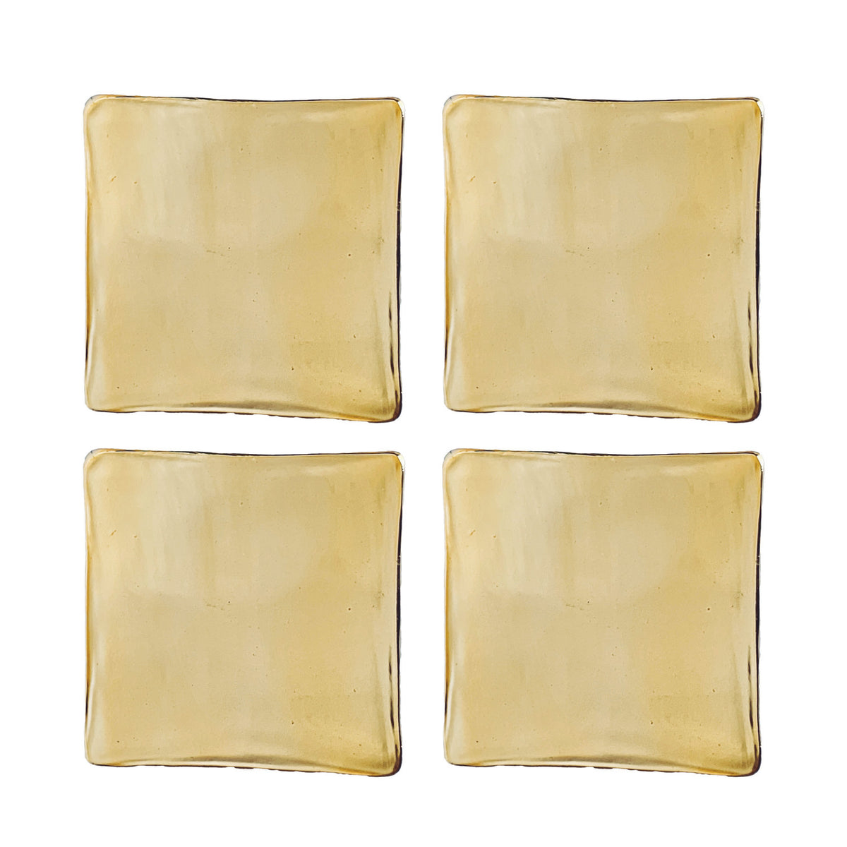 S/4 Gold Glass Coasters