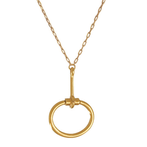 Gold Circle Drop Necklace