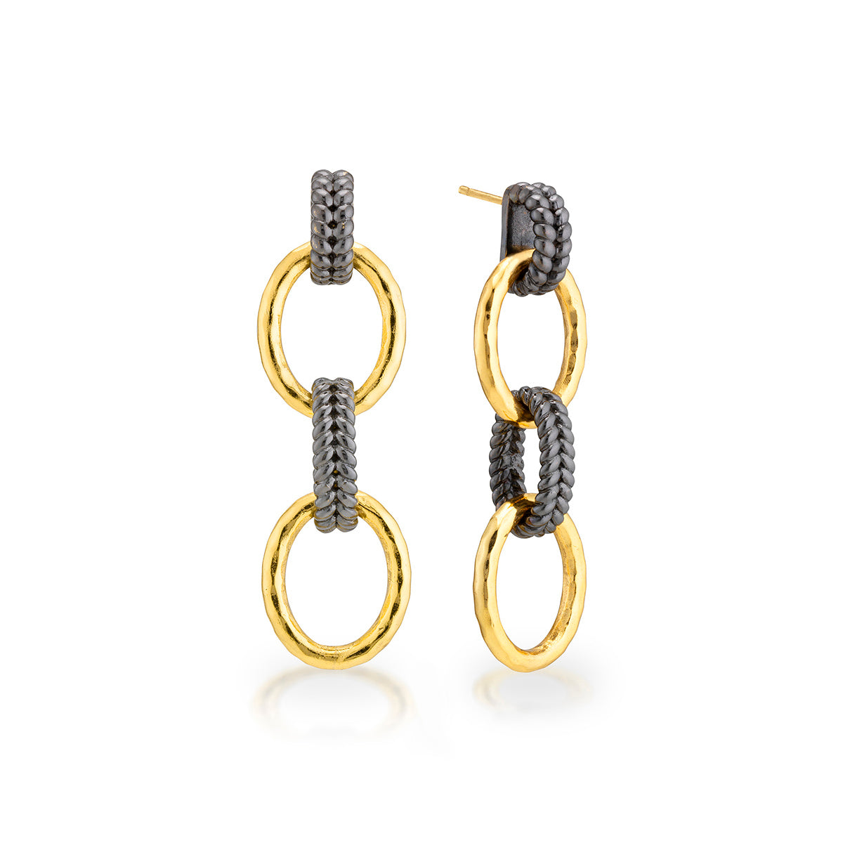 Gold & Midnight Double Link Earrings