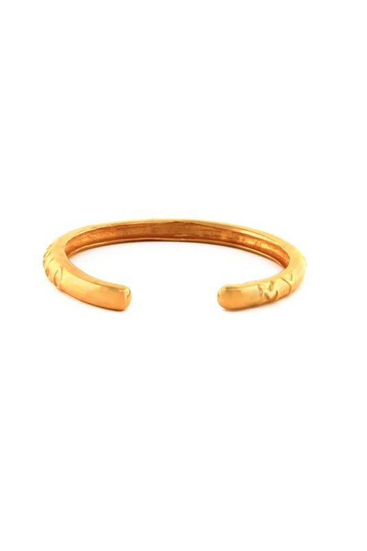 Gold MOLW Script Cuff Bracelet