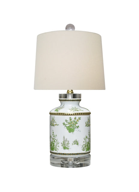 Green Floral Lamp