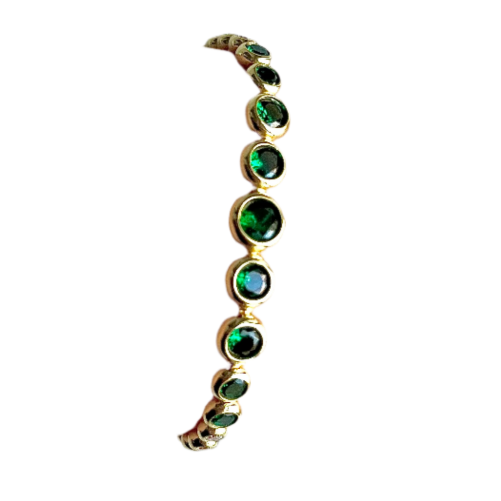 Green & Clear Crystal Tennis Bracelet