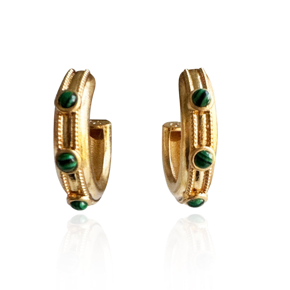 Green Gold Hoops