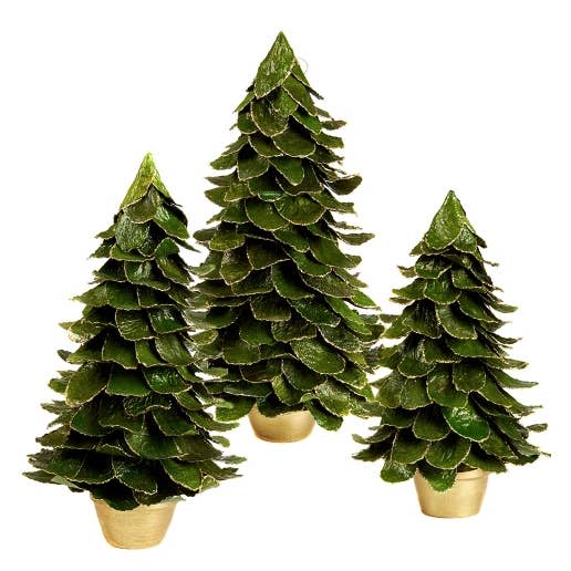 18" Green/Gold Butterfly Leaf Tree