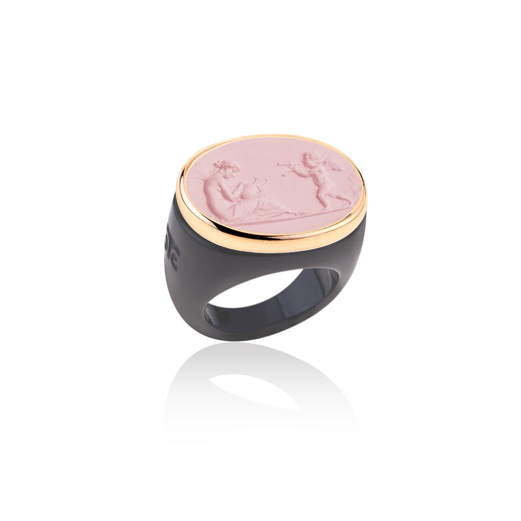 MD Grey & Pink Cupid & Psyche Ring
