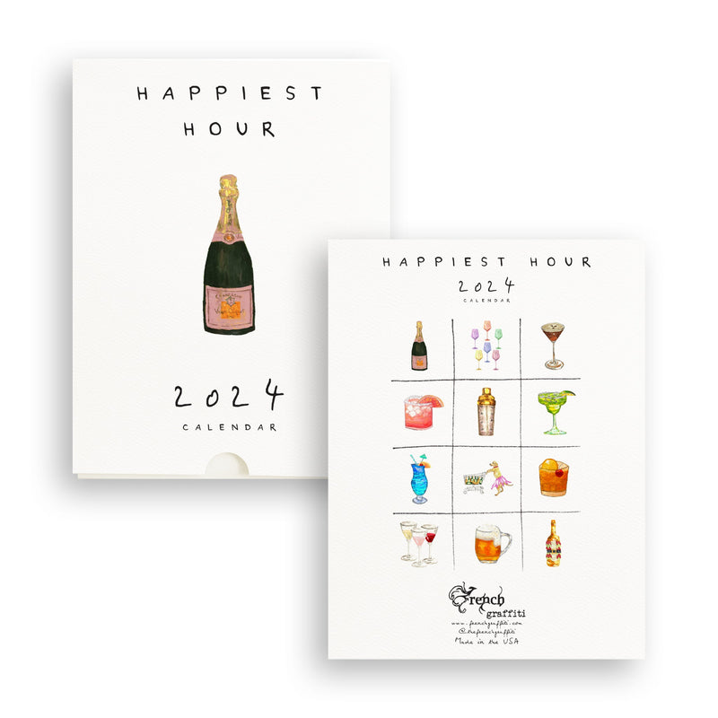 Happiest Hour Calendar with Easel