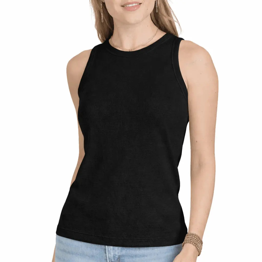 Black High Neck Tank