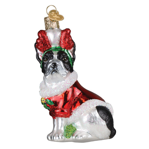 Holiday French Bulldog Ornament