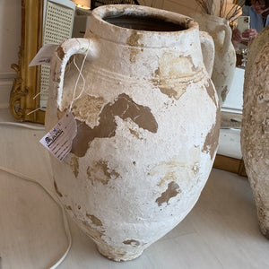 Mottled White Jarre with two handles