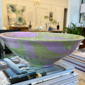 Purple & Green Ceramic Bowl