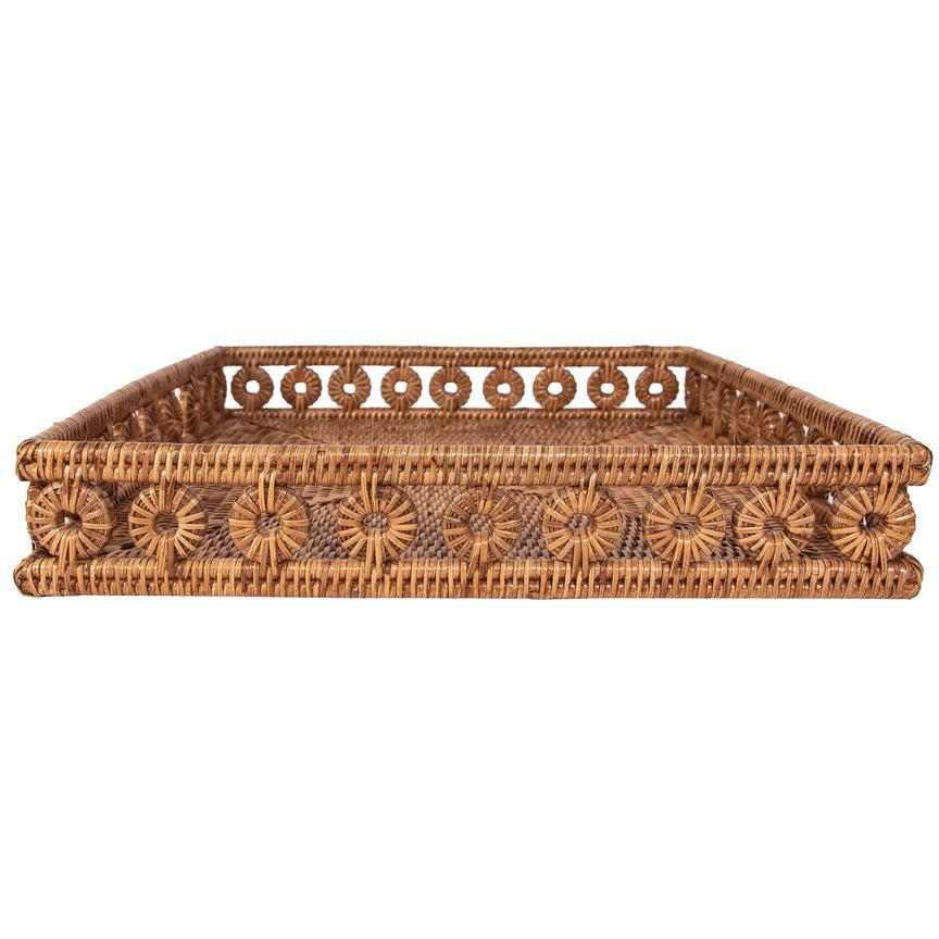 16" Rattan Square Tray