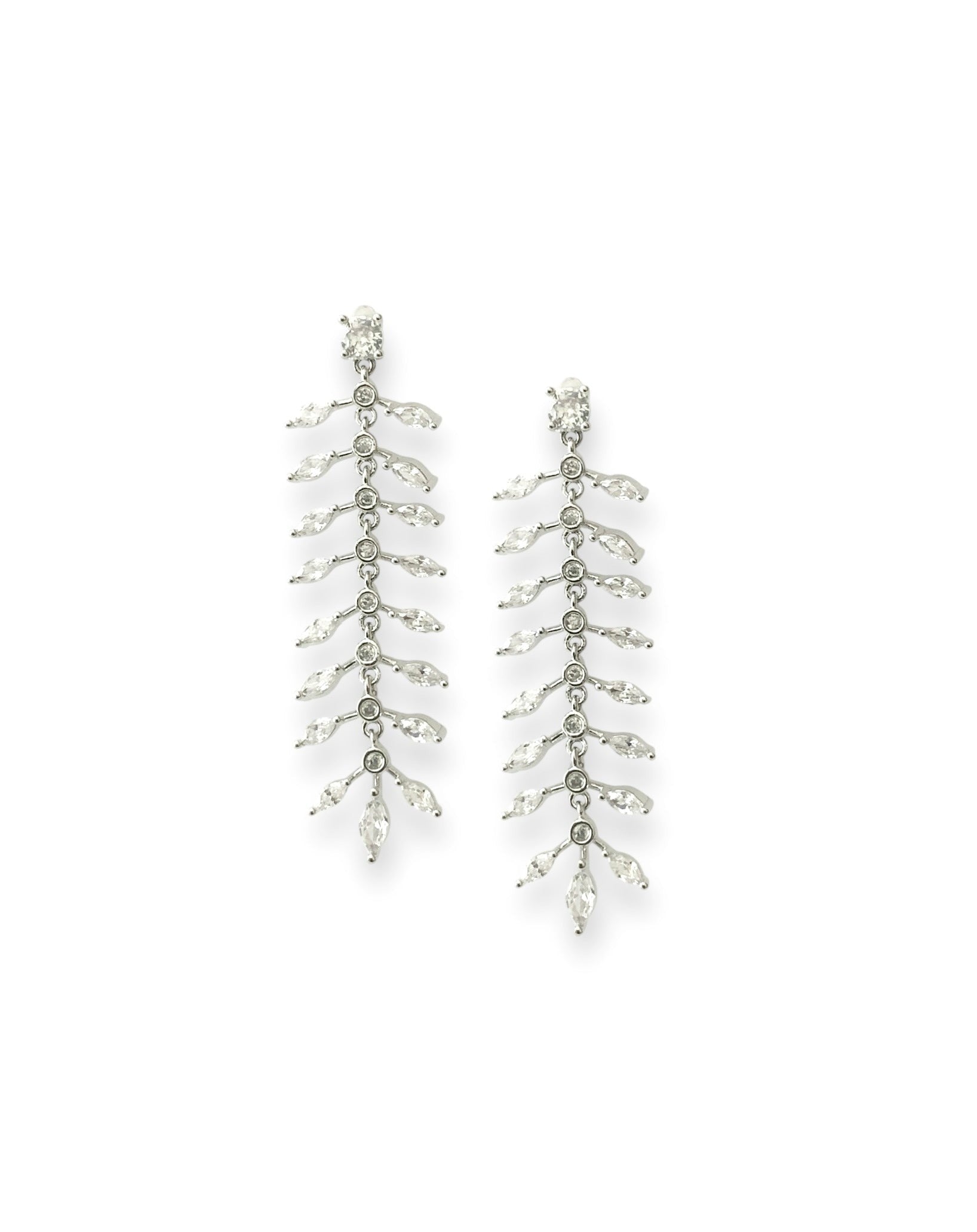 White Gold Isabella CZ Earrings