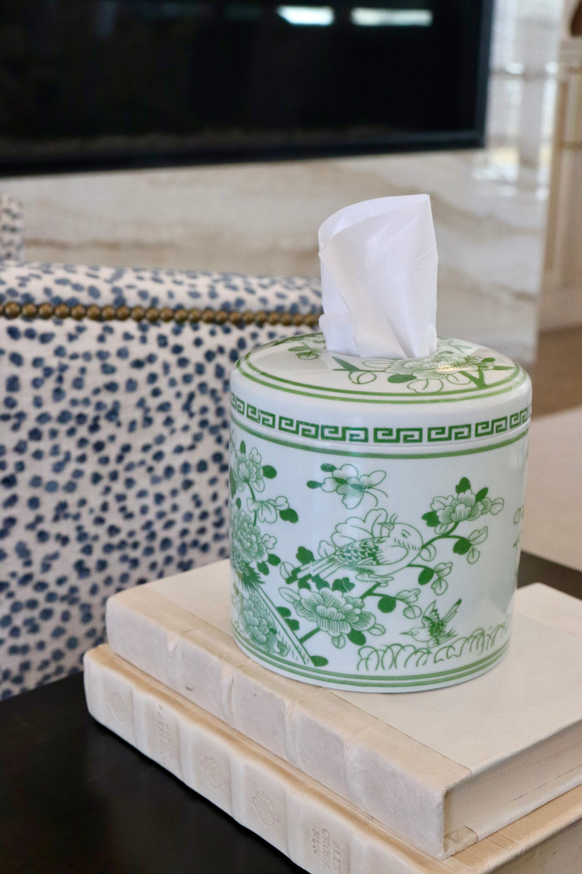 Green Floral Tissue Vessel