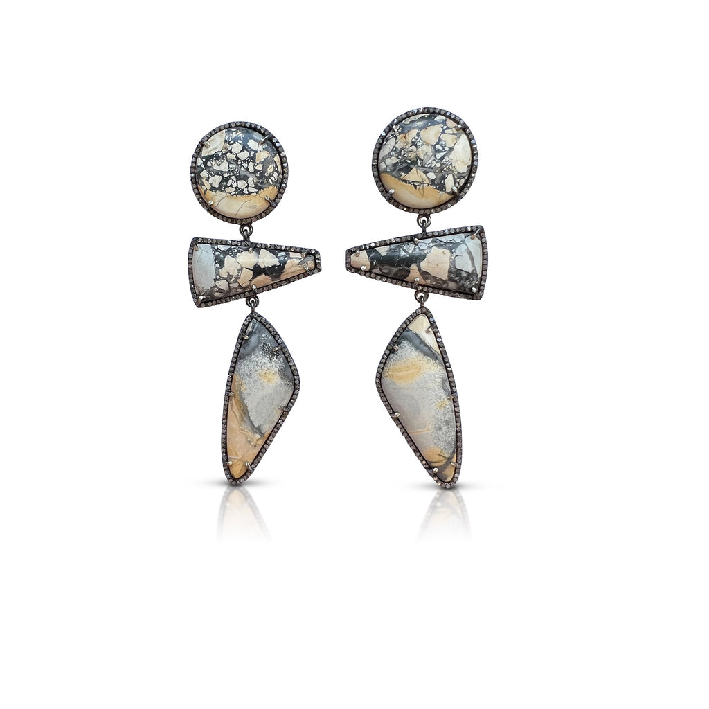 Jasper Triple Drop Earrings