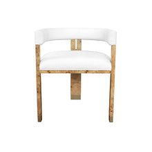 Load image into Gallery viewer, White &amp; Burl Wood Chair