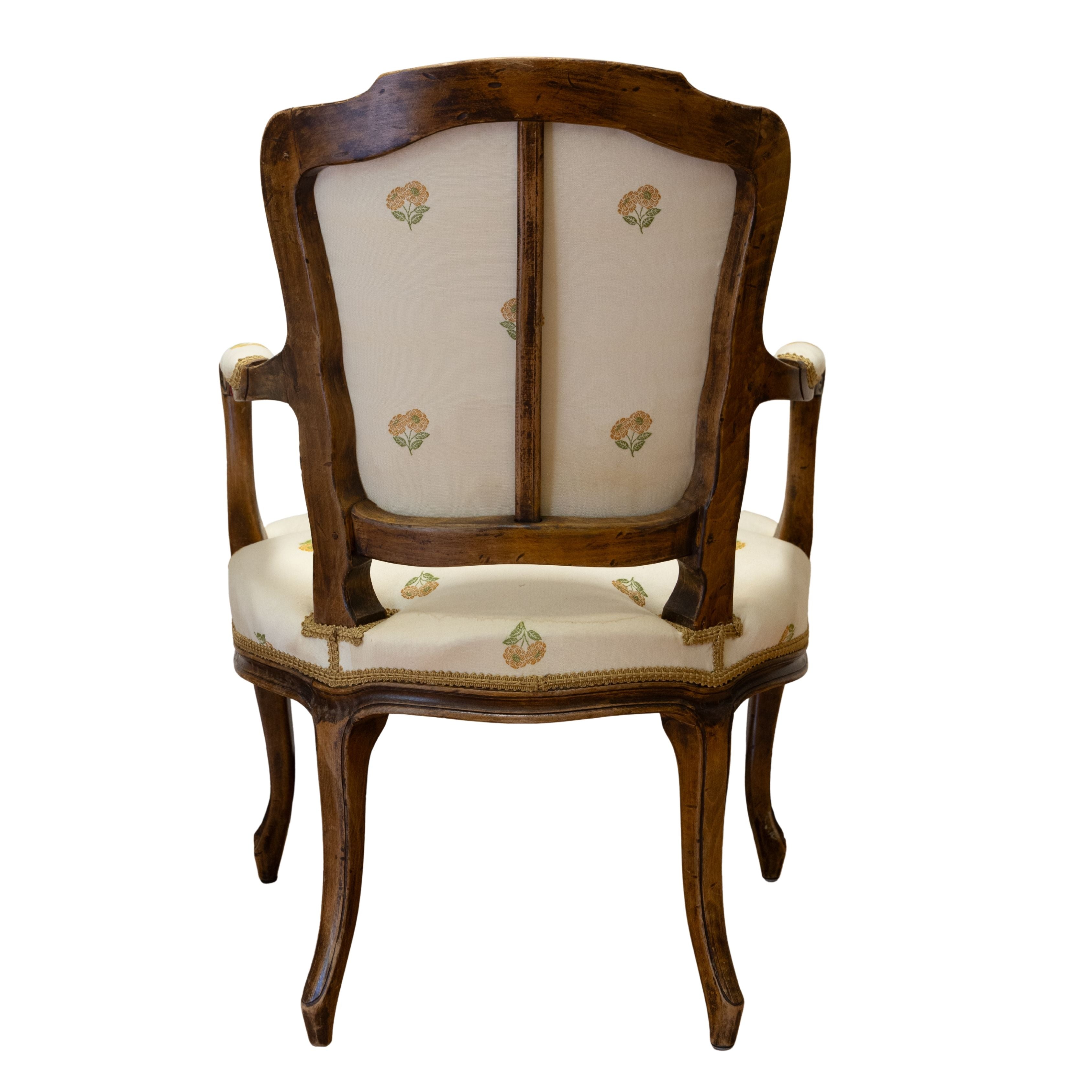 Pair of Louis XV-style Armchairs with floral fabric