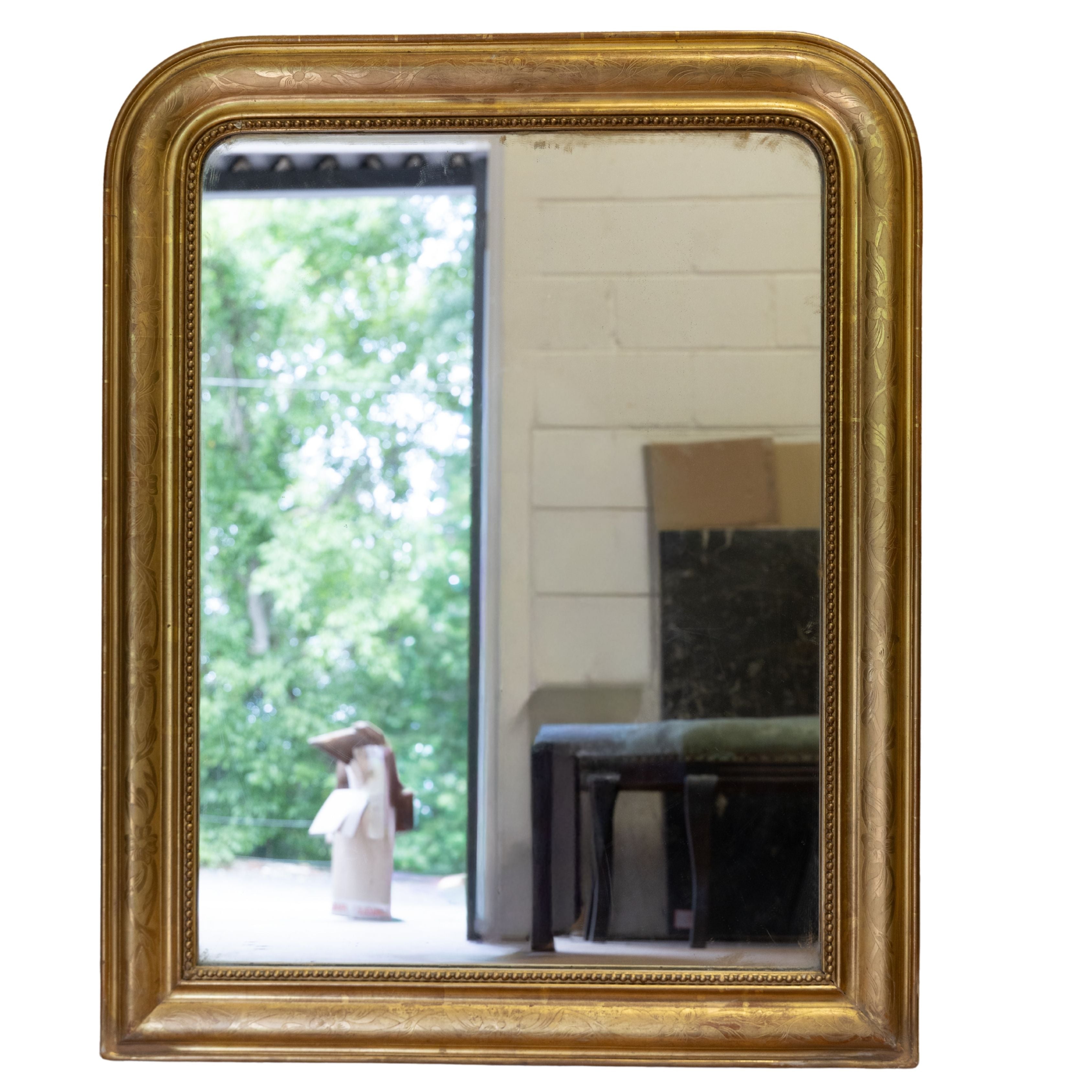 Small Louis Philippe-style Mirror with Floral Border 34Hx27