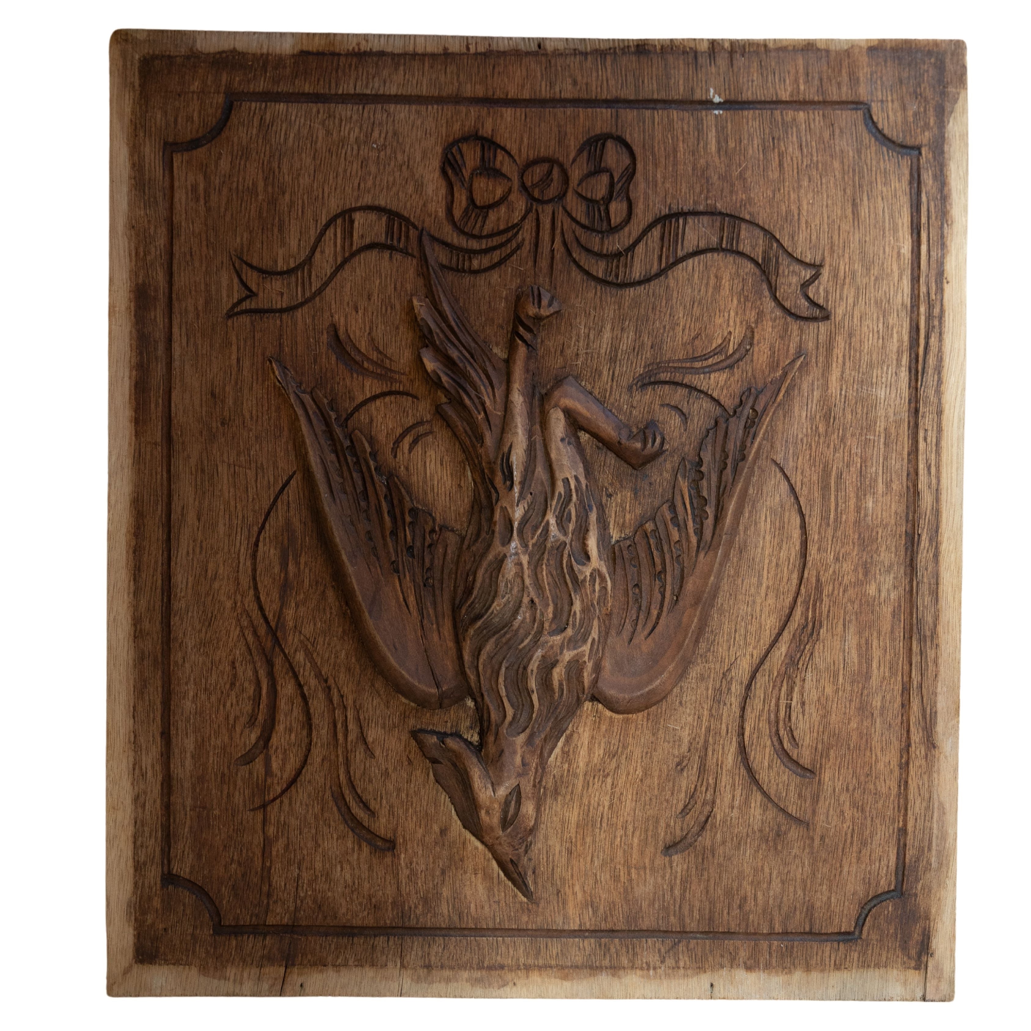 Bird Wood Carved Panel