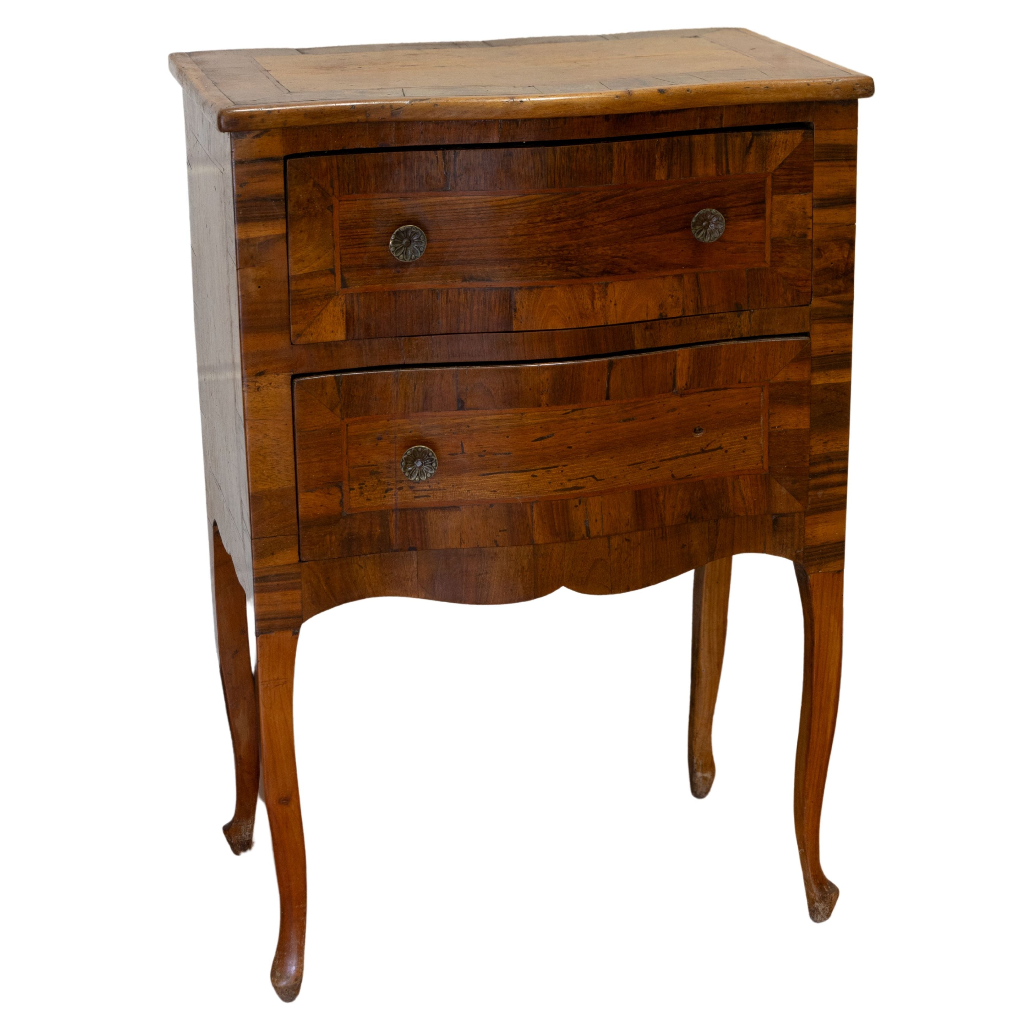 Pair of Burled Walnut Nightstands 21x13x30