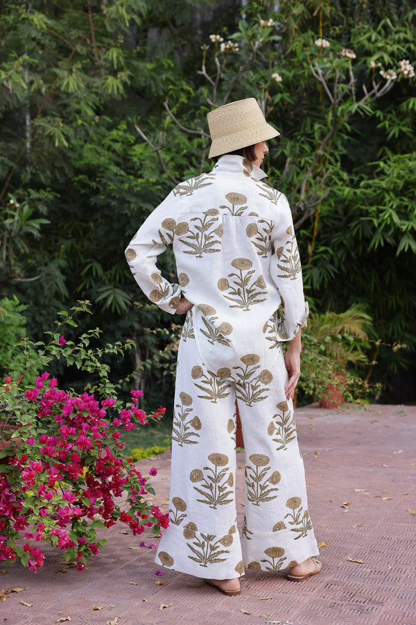 Khaki Flower Popover Tunic