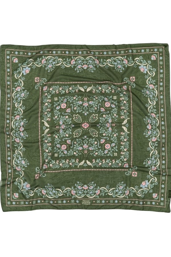 Khaki Secret Garden Cotton Bandana Scarf