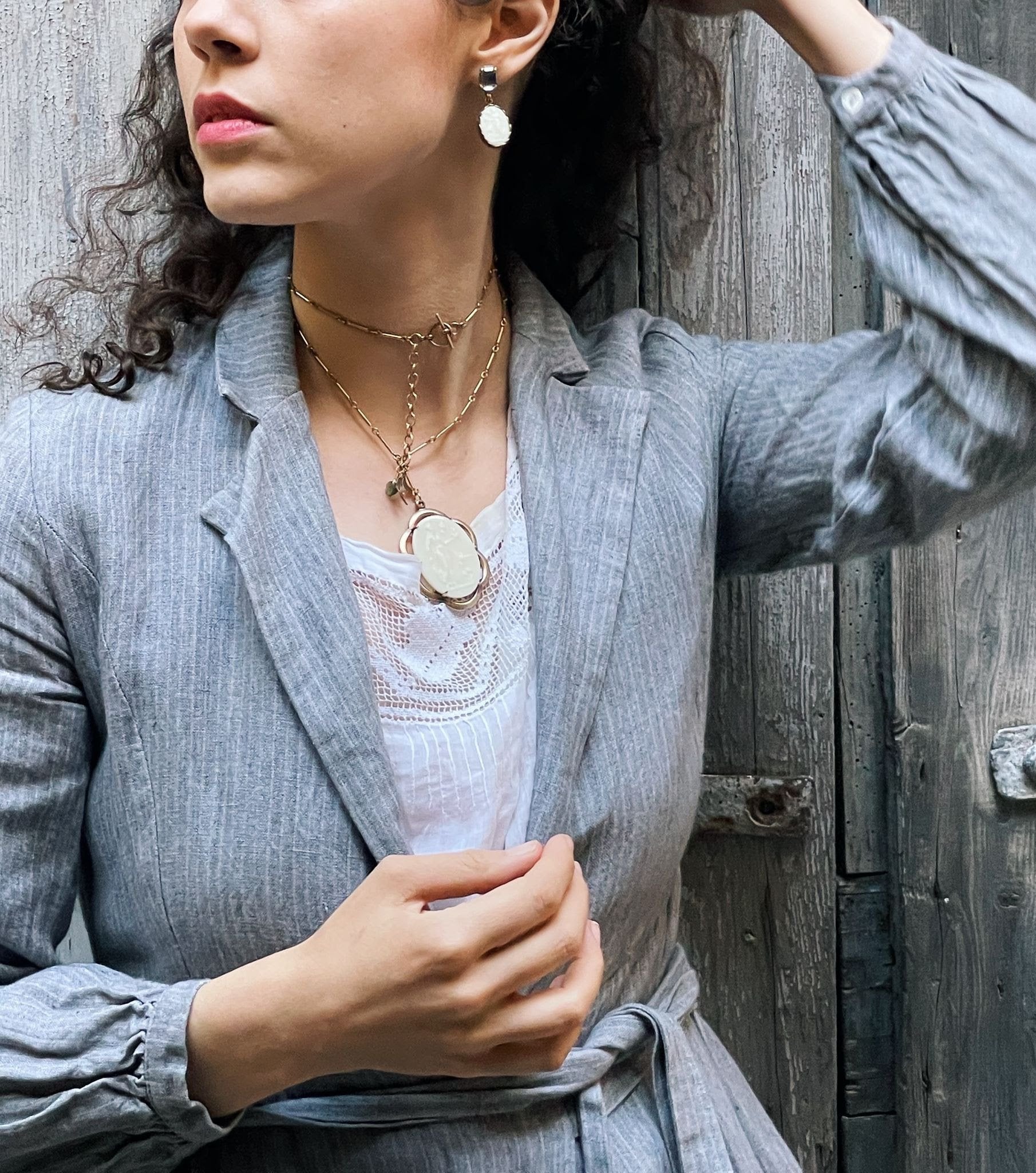 Lady with Doves Earrings