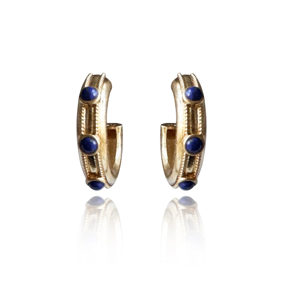 Lapis Gold Hoops